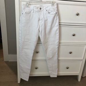 LOFT Curvy Skinny Ankle White Jeans